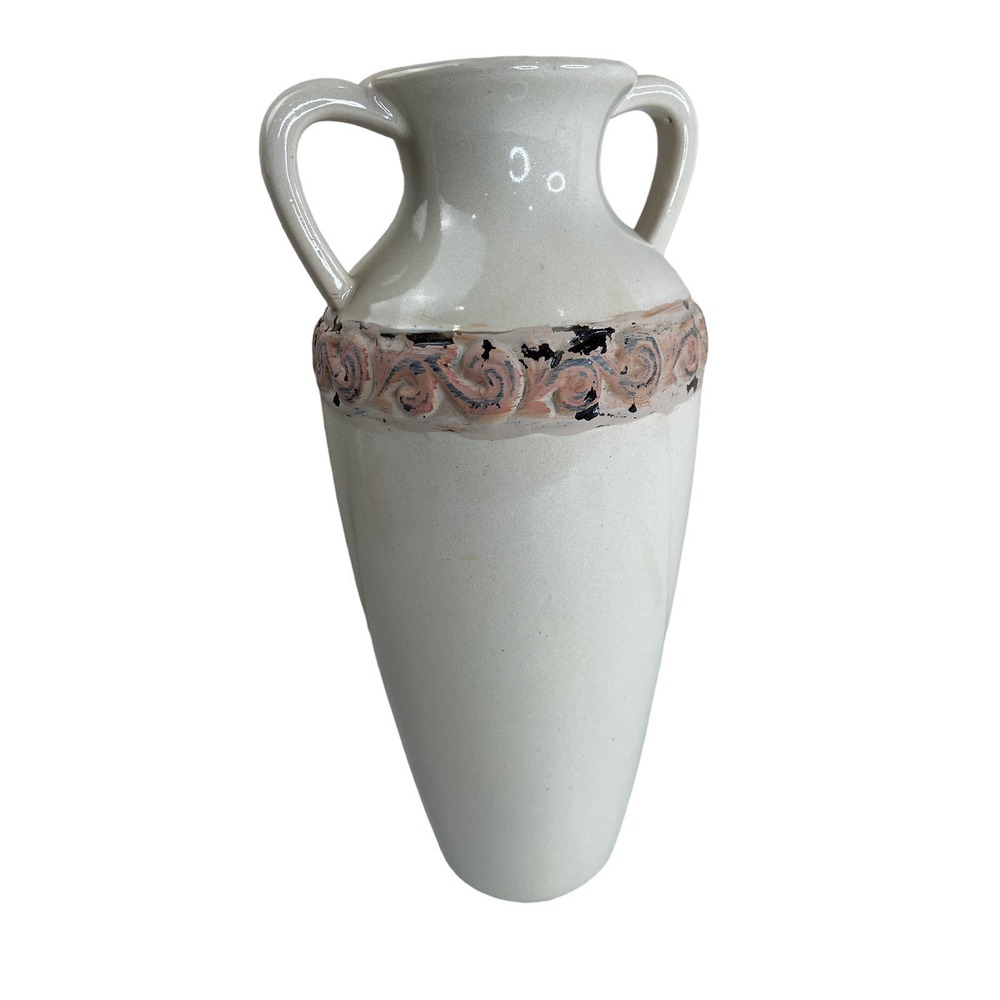 Decorative Vase Cream Tan Artistic Large Classic Classy Vintage